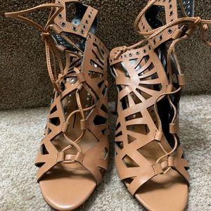 Dolce Vita tan leather heeled sandals sz 8 new
